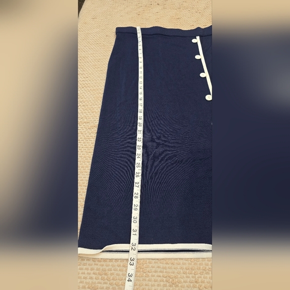 EVA MENDES Sweater Skirt Navy Blue Size Xl - Picture 12 of 12
